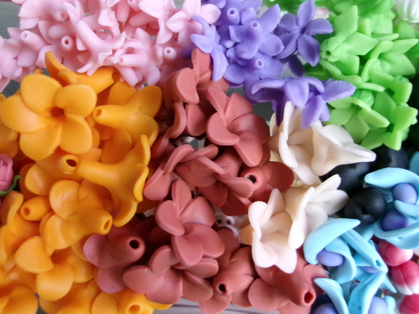 Handmade Polymer Clay Flower Beads